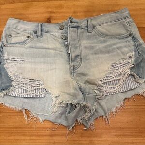 American Eagle outfitters vintage hi rise festival button fly distressed size 8